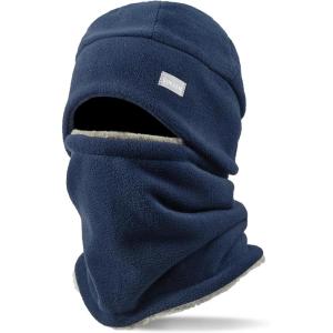 imageSukeen Winter Beanie Hat Scarf Set for Men Women Warm Hat with Faux Fleece Neck Warmer Cold Weather Caps for Cycling OutdoorDark Blue