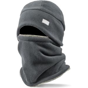 imageSukeen Winter Beanie Hat Scarf Set for Men Women Warm Hat with Faux Fleece Neck Warmer Cold Weather Caps for Cycling OutdoorDark Grey