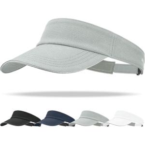 imageSukeen Womens Adjustable Fit Runners Lightweight Comfort Performance Visor Sports Sun Visor One Size Fits MostGrey