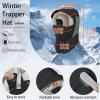 imageSukeen Lightweight Trapper Hats for Women Men Waterproof Bomber Hats Windproof Winter Warm Hat with Ear Flaps and MaskBlack