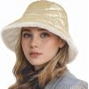 imageSukeen Winter Bucket Hat for Women Faux Fur Warm Hat Trendy Reversible Hats Windproof Fluffy Fisherman Cap for OutdoorBeige