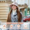 imageSukeen Winter Bucket Hat for Women Faux Fur Warm Hat Trendy Reversible Hats Windproof Fluffy Fisherman Cap for OutdoorPink