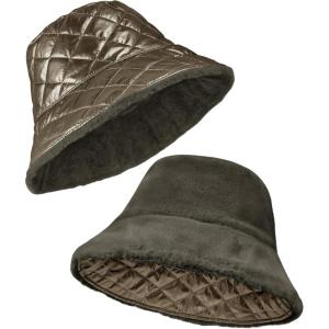 imageSukeen Winter Bucket Hat for Women Faux Fur Warm Hat Trendy Reversible Hats Windproof Fluffy Fisherman Cap for OutdoorBrown