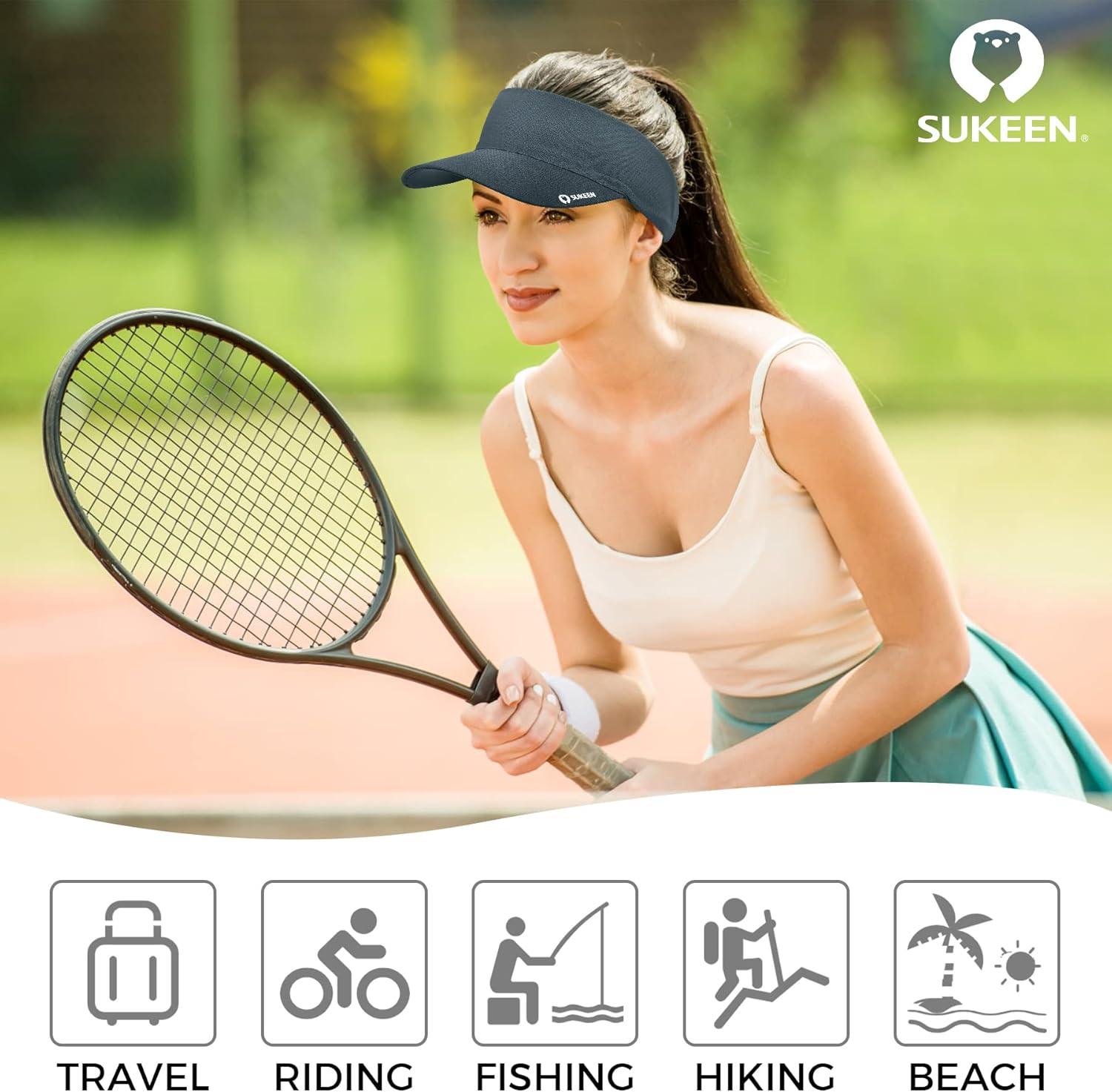 imageSukeen 4 Pack Cooling Towel 40quotx12quotIce TowelSoft Breathable Chilly TowelMicrofiber Towel Cooling Stretchy Visor Free Size Cool Hat with UV Protection Brim Peak Vizor