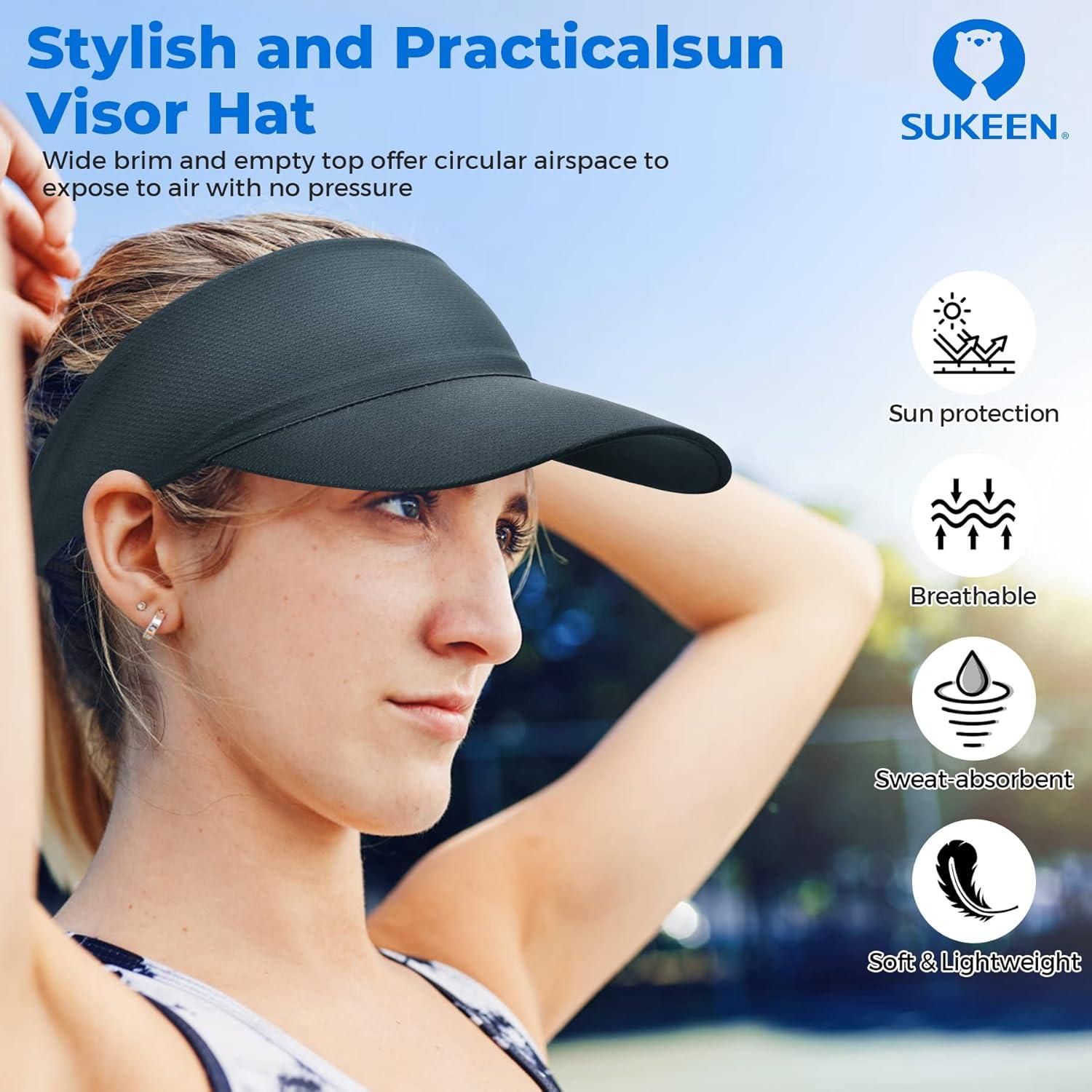 imageSukeen 4 Pack Cooling Towel 40quotx12quotIce TowelSoft Breathable Chilly TowelMicrofiber Towel Cooling Stretchy Visor Free Size Cool Hat with UV Protection Brim Peak Vizor