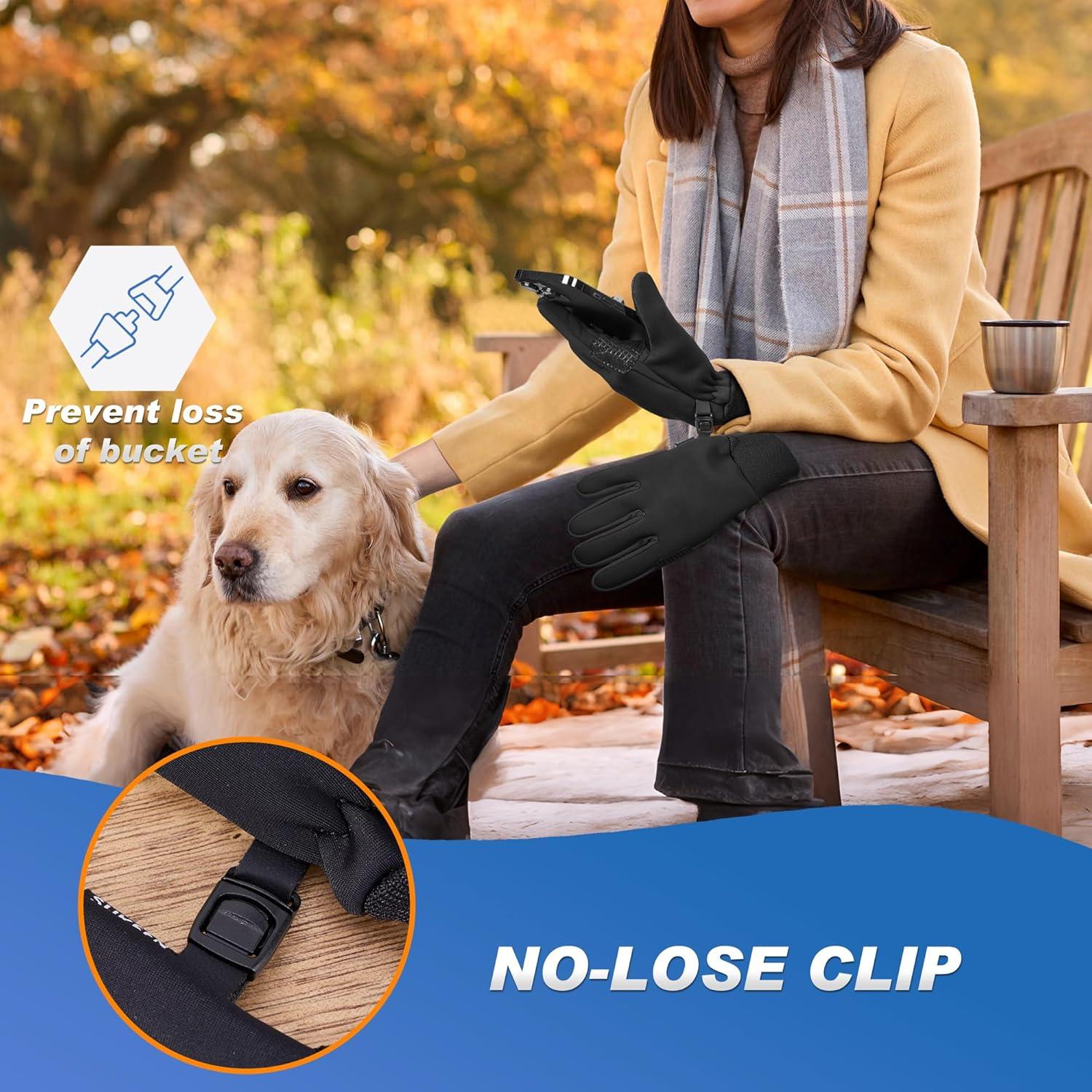 imageSukeen Winter Gloves Men Women Soft Warm AntiSlip Winter Gloves with Touchscreen Fingers Windproof Warm Gloves for Running Driving Cycling Workout Black M