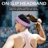 imageSukeen Headbands for Men Sweatbands Running Headbands Moisture Wicking Mens Headband Reflective Sports Headband Non Slip Cooling Headband for Gym Fitness Exercisea Purple