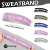 imageSukeen Headbands for Men Sweatbands Running Headbands Moisture Wicking Mens Headband Reflective Sports Headband Non Slip Cooling Headband for Gym Fitness Exercisea Purple