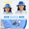 imageSukeen Kids Sun Hats with Neck Flap 3 Ways to Wear Foldable Bucket Hat for Girls Boys Lightweight Kids Beach Hat for OutdoorsBlue