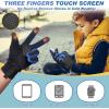 imageSukeen Kids Winter Gloves 2 Pack Soft Warm Gloves AntiSlip Touchscreen Gloves for Kids Windproof Kids Gloves Winter for Boys Girls Winter Gloves Kids Sports Running Cycling Blue S Green M