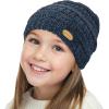 imageSukeen Kids Winter Hat Chenille Knit Beanie Hat with Lined for Girls Boys Toddlers Ages 38 Warm Skull Caps for OurdoorBlue