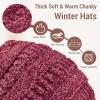 imageSukeen Knit Beanie Hat for Women Thick Fleece Lined Winter Hat Warm Skull Cap Fashionable Knit Hat for OutdoorRed