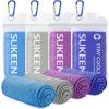 imageSukeen 4 Pack Cooling Towel 40quotx12quot Soft Breathable Chilly Microfiber Towel for Yoga Sport Running Gym Workout ampamp More ActivitiesBlueGreyPurpleDark Blue