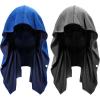 imageSukeen Cooling Hoodie Towel for Men Quick Drying Absorbent Cooling Towels for Neck and Face UV Sun Protection Cooling Neck Wraps Sport Workout Camping Cycling Cool Towel for Hot WeatherRoyal BlueDark Grey