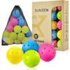 imageSukeen Outdoor Pickleball Balls 40 Holes High Bounce True Flight Pickleball Ball High Visibility Outdoor Pickleballs High Elasticity Pickle Balls with Mesh Bagc Rose Red5Neon Green5Blue5Yellow5