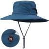 imageSukeen Sun Hat for Men Women Wide Brim Fishing Hat with Adjustable Knob UPF 50 Boonie Hat for Hiking Gardening SafariBlue