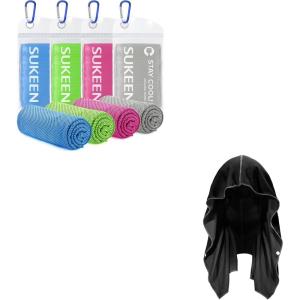 imageSukeen 4 Pack Cooling Towel 40quotx12quot Ice Towel Soft Breathable Chilly Towel Microfiber Towel Cooling Hoodie Towel for Men Quick Drying Absorbent Cooling Towels for Neck and Face