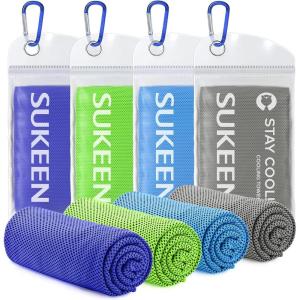 imageSukeen 4 Pack Cooling Towel 40quotx12quot Soft Breathable Chilly Microfiber Towel for YogaSportRunningGymWorkoutCampingFitnessWorkout ampamp More ActivitiesBlueGreenDark BlueDark Gray