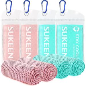 imageSukeen 4 Pack Cooling Towel 40quotx12quot Soft Breathable Chilly Microfiber Towel for YogaSportRunningGymWorkoutCampingFitnessWorkout ampamp More ActivitiesMacaron BlueMacaron Pink