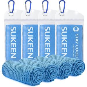 imageSukeen 4 Pack Cooling Towel 40quotx12quot Soft Breathable Chilly Microfiber Towel for YogaSportRunningGymWorkoutCampingFitnessWorkout ampamp More ActivitiesBlue