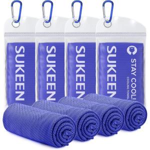 imageSukeen 4 Pack Cooling Towel 40quotx12quot Soft Breathable Chilly Microfiber Towel for YogaSportRunningGymWorkoutCampingFitnessWorkout ampamp More ActivitiesDark Blue