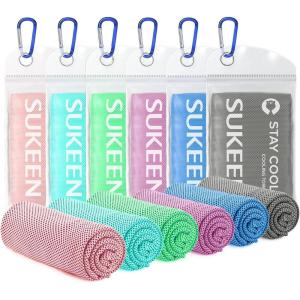 imageSukeen 4 Pack Cooling Towel 40quotx12quot for Sweat QuickDrying Neck Cooling Wraps Soft ampamp Breathable Chilly Sports Towel for Yoga Sport Running Workout Cooking MicrofiberMacaron PinkLavenderMint GreenMacaron BlueDark GraySky Blue