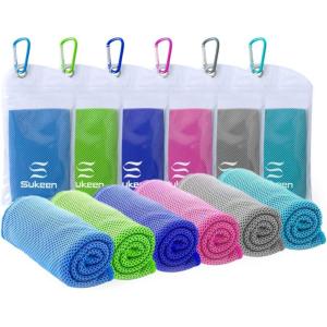imageSukeen 4 Pack Cooling Towel 40quotx12quot for Sweat QuickDrying Neck Cooling Wraps Soft ampamp Breathable Chilly Sports Towel for Yoga Sport Running Workout Cooking MicrofiberBlueGreenDark BluePinkGreyLake Blue
