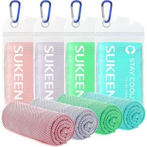 imageSukeen 4 Pack Cooling Towel 40quotx12quot for Sweat QuickDrying Neck Cooling Wraps Soft ampamp Breathable Chilly Sports Towel for Yoga Sport Running Workout Cooking MicrofiberMacaron PinkMacaron BlueLavenderMint Green
