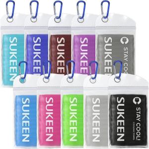 imageSukeen 4 Pack Cooling Towel 40quotx12quot for Sweat QuickDrying Neck Cooling Wraps Soft ampamp Breathable Chilly Sports Towel for Yoga Sport Running Workout Cooking MicrofiberDark BlueGreyPinkLake BlueBlackGreenBrownPurpleBlueDark Grey