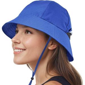 imageSukeen Bucket Hat for Men ampamp Women Lightweight UV Protection 50 Sun Hat with Adjustable Chin Strap Waterproof for HikingBlue