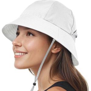 imageSukeen Bucket Hat for Men ampamp Women Lightweight UV Protection 50 Sun Hat with Adjustable Chin Strap Waterproof for HikingWhite