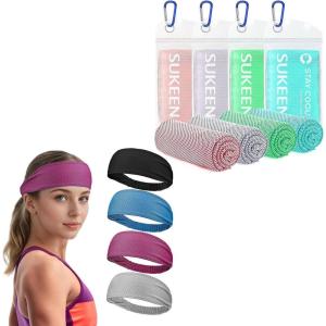 imageSukeen Cooling Headbands for Women 4 Pack Instant Cooling