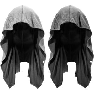imageSukeen Cooling Hoodie Towel for Men Quick Drying Absorbent Cooling Towels for Neck and Face UV Sun Protection Cooling Neck Wraps Sport Workout Camping Cycling Cool Towel for Hot WeatherDark GreyGrey