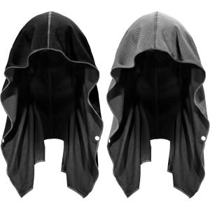 imageSukeen Cooling Hoodie Towel for Men Quick Drying Absorbent Cooling Towels for Neck and Face UV Sun Protection Cooling Neck Wraps Sport Workout Camping Cycling Cool Towel for Hot WeatherBlackDark Grey
