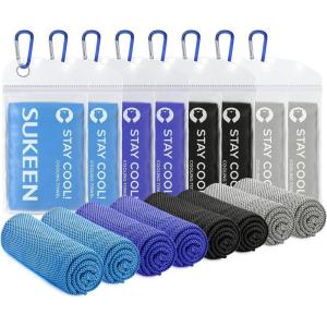 imageSukeen Cooling Towel40quotx12quot Sweat Towel Cold Towel for NeckampampHeadSoft Breathable Chilly Towel for Yoga Golf Gym Camping Running Workout ampamp More Activities2blue2dark Blue2grey2black