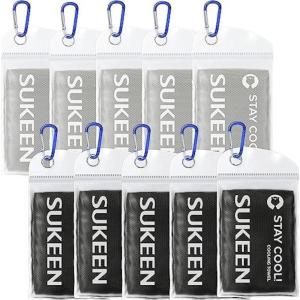 imageSukeen Cooling Towel40quotx12quot Sweat Towel Cold Towel for NeckampampHeadSoft Breathable Chilly Towel for Yoga Golf Gym Camping Running Workout ampamp More Activities5black5grey