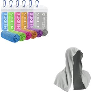 imageSukeen Cooling Towels 6 Pack 40quotx 12quot Cooling Towels for Neck and Face Cooling Rags Lightweight Soft Breathable Towels Cooling Hoodie Towel Absorbent QuickDrying Cooling Towels for Neck and Fa