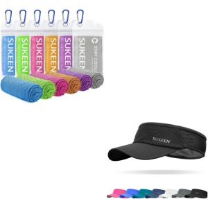 imageSukeen Cooling Towels 6 Pack 40quotx 12quot Cooling Towels for Neck and Face Sports Sun Visor Men Women Lightweight Packable Cooling Stretchy Visor Hat