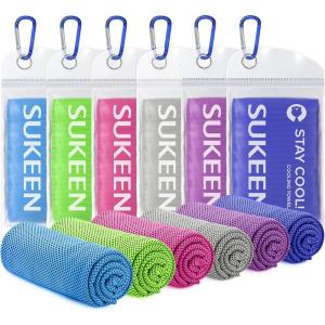imageSukeen Cooling Towels for Neck and Face 40quot x 12quot Cooling Towel 6 Pack Microfiber Best Sports Cooling Cool Towels for Hot Weather Soft Breathable Cooling Towels for Sweat Athletes Men WomenLake Bluepurpledark Bluepinkgreengray