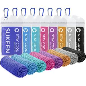 imageSukeen Cooling Towels for Neck and Face 40quot x 12quot Cooling Towel 6 Pack Microfiber Best Sports Cooling Cool Towels for Hot Weather Soft Breathable Cooling Towels for Sweat Athletes Men WomenDark Bluebluelake Bluepinkpurpleorangegreyblack