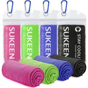 imageSukeen Cooling Towels for Neck and Face 40quot x 12quot Cooling Towel 6 Pack Microfiber Best Sports Cooling Cool Towels for Hot Weather Soft Breathable Cooling Towels for Sweat Athletes Men WomenPinkgreendark Blueblack