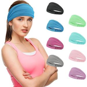 imageSukeen Cooling Workout Headbands Women Men Wide Stretchy NonSlip Moisture Wicking Hairband Sports Running Sweat BandsBlueRose RedDark GrayMacaron Mint GreenMacaron BlueMacaron PinkLavenderRed