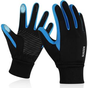 imageSukeen Kids Winter Gloves Touchscreen AntiSlip Kids Cycling Gloves for Kids Boys Girls Lightweight Boys Gloves for Running Cycling Biking Sports OutdoorBlue