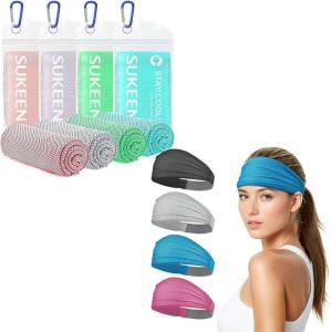 imageSukeen Wide Headbands for Women Cooling Towels