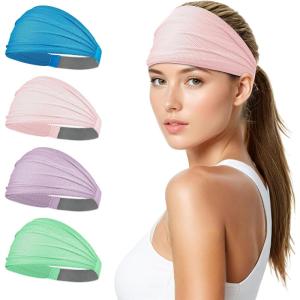 imageSukeen Wide Headbands for Women Instant Cooling Elastic NonSlip Workout Headbands MoistureWicking Sports Sweatbands for Gym Yoga Running FitnessBlueMacaron PinkMint GreenLauva