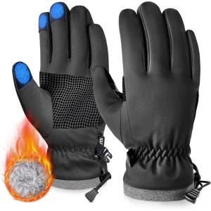 imageSukeen Windproof Kids Winter Gloves Soft Warm Touchscreen AntiSlip Boys Winter Gloves for Kids Boys Girls Youth Snow Ski Running Cycling OutdoorBlack