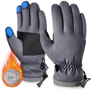 imageSukeen Windproof Kids Winter Gloves Soft Warm Touchscreen AntiSlip Boys Winter Gloves for Kids Boys Girls Youth Snow Ski Running Cycling OutdoorGray