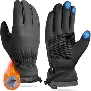 imageSukeen Windproof Winter Gloves for Cold Weather Soft Warm Touchscreen AntiSlip Mens Winter Gloves for Running Driving Cycling Hiking Biking Outdoor Sports Daily WorkBlack
