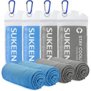 imageSukeen Cooling TowelInstant Evaporative Cooling for SportsYogaGolfGymNeckWorkout and More40x 12BlueDark Grey