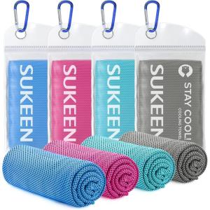 imageSukeen Cooling TowelInstant Evaporative Cooling for SportsYogaGolfGymNeckWorkout and More40x 12BluePinkLake BlueDark Grey